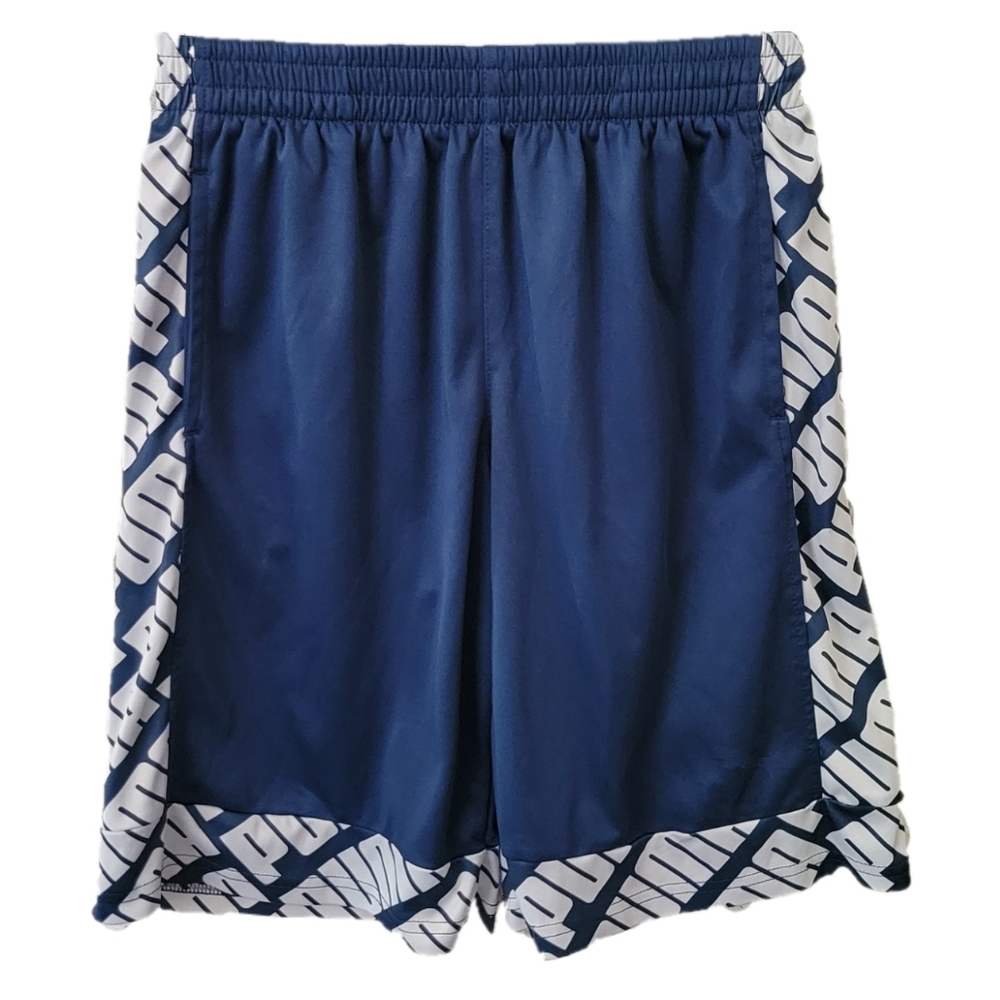 Puma Navy and White Sports Shorts Size 10/12 Youth